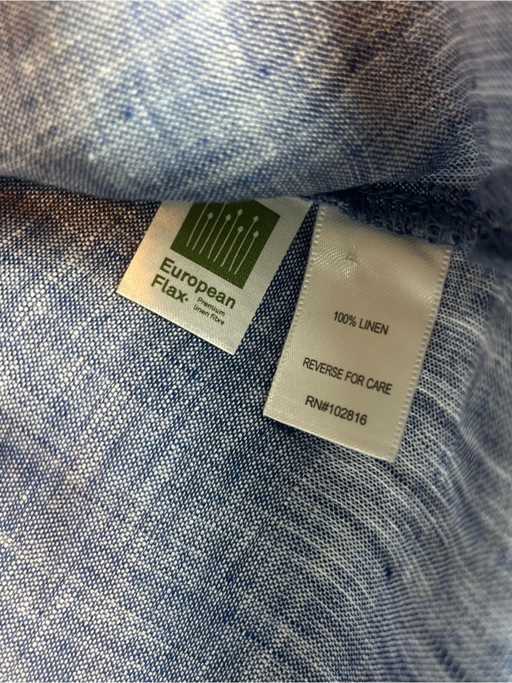 Garnet Hill 100% Linen Sleeveless Button Down Shirt  12 Blue High Low Coastal - Picture 4 of 7